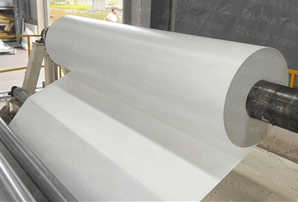 White vinyl tarp rolls