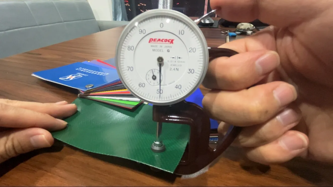 Measuring PVC Tarpaulin Thickness