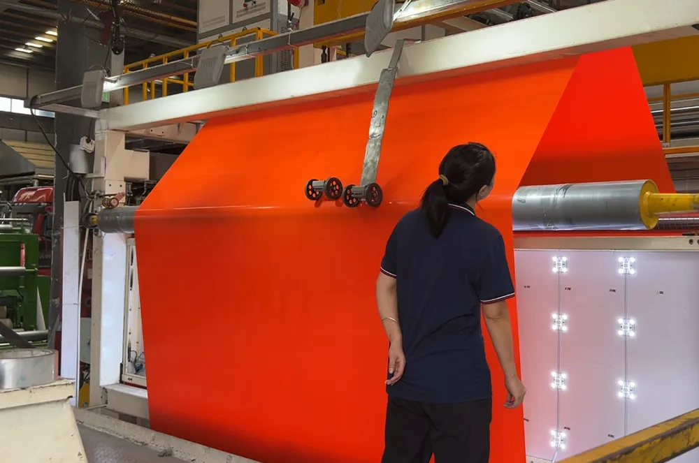 Orange tarpaulin