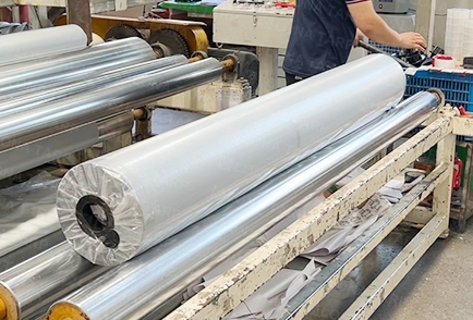 A roll of PVC tarpaulin