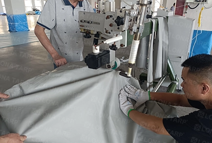 Gray PVC tarpaulin