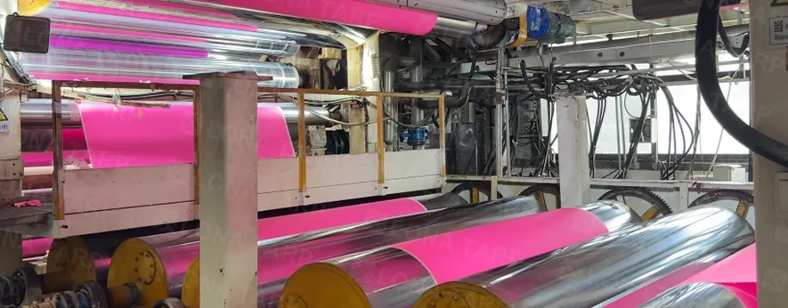 Pink PVC tarpaulin