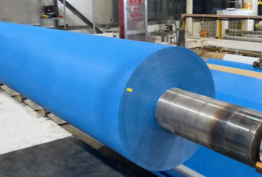 blue tarpaulin roll