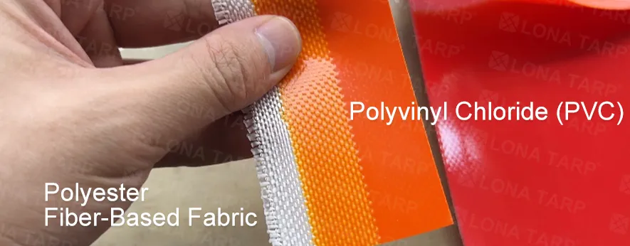 polyvinyl chloride (PVC) and polyester fiber-based fabric (substrate)
