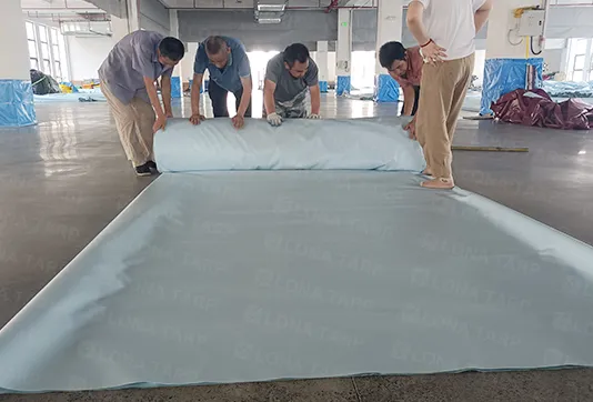 tarpaulin is exported as rolls or large flat sheets