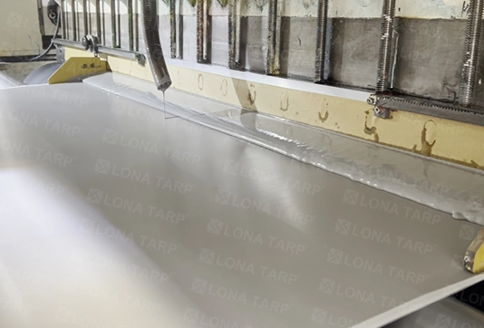 Knife-scraped PVC tarpaulin