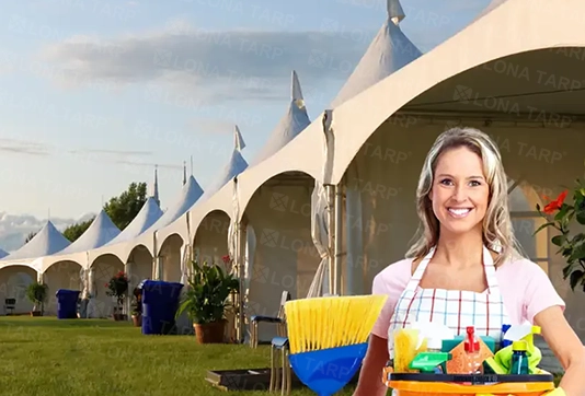 Vinyl polyester tarpaulin for outdoor drying