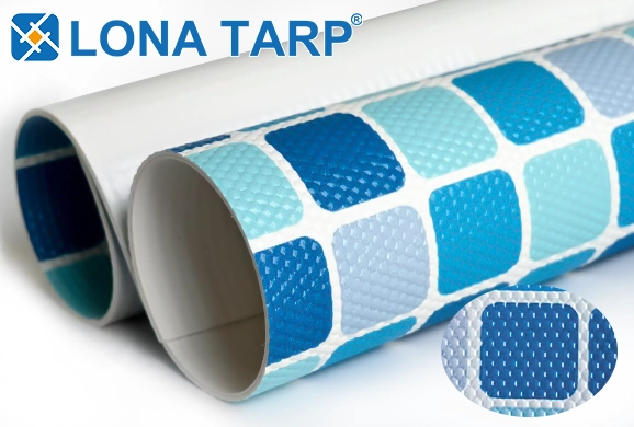 blue mosaic pool liner