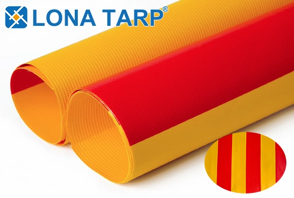 pvc laminated striped tarpaulin