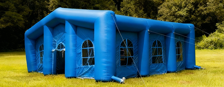 Blue PVC inflatable tent