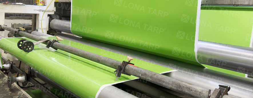 Green PVC vinyl fabric
