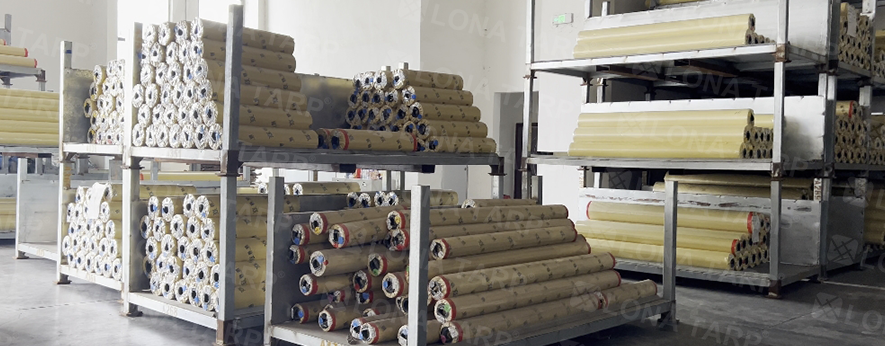 PVC tarpaulin factory warehouse