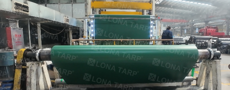Green PVC tarpaulin