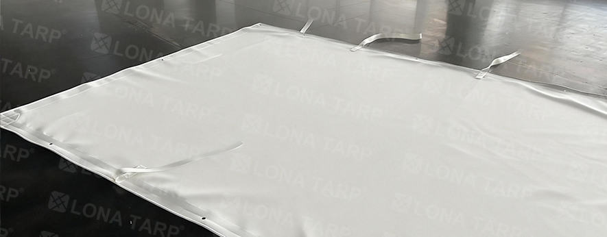 White PVC trailer cover