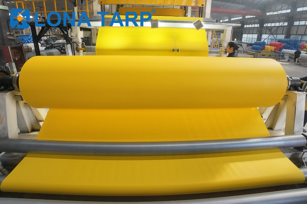 Yellow PVC tarpaulin roll